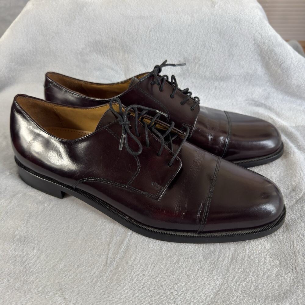 Cole Haan Leather Cap Toe Oxford Dress Shoes Mens Size 12 Burgundy